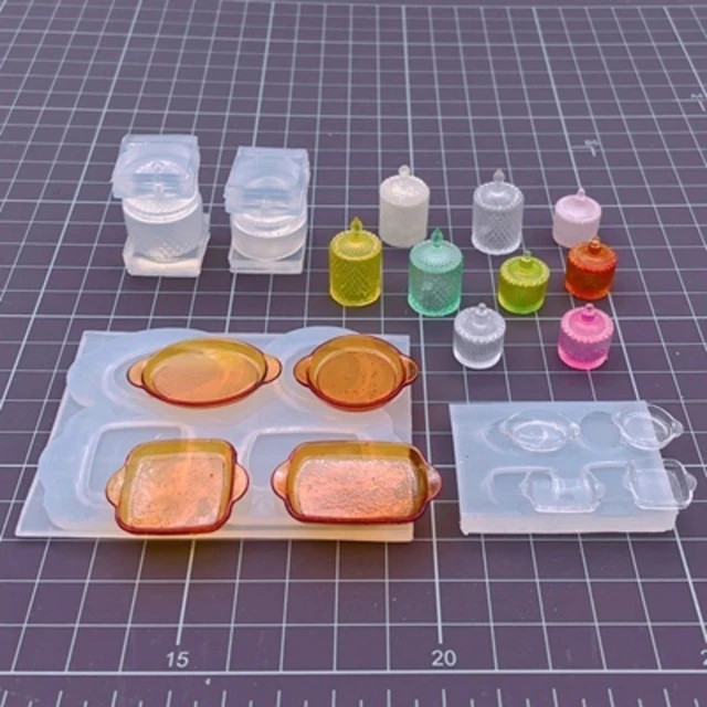 Miniature Food Candy Biscuits on Woodwork Pot Mould Mini Dessert Tray Plate Uv Resin Mold Silicon... | AliExpress (US)