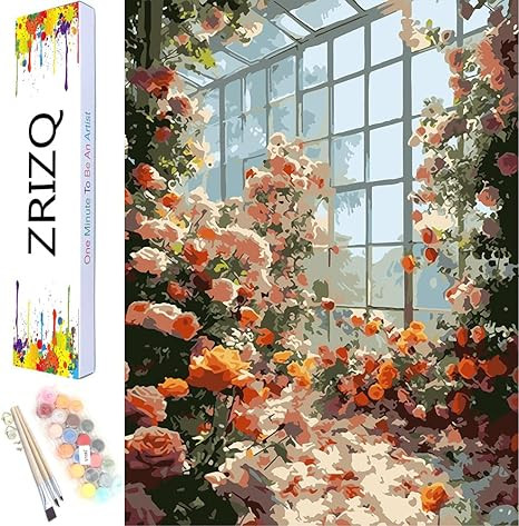 ZRIZQ Paint by Number for Adults,12" Wx16 L Canvas for Painting Kits for Adults in Colorful Box,P... | Amazon (US)