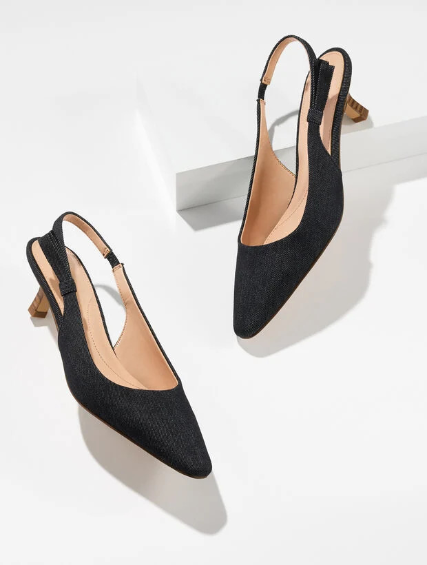 Tabitha Denim Slingback Pumps | Talbots