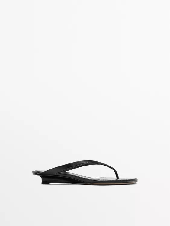 Mid-heel sandals with toe divider | Zara Canada