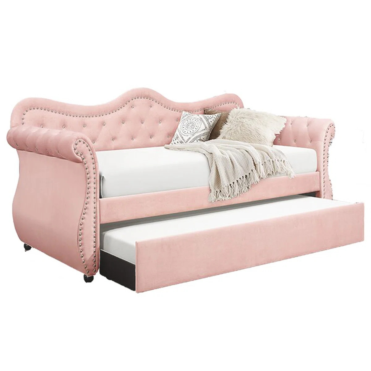 Rosdorf Park Luxurious Velvet Wood Daybed With Trundle For Ultimate Comfort And Style | Wayfair | Wayfair North America