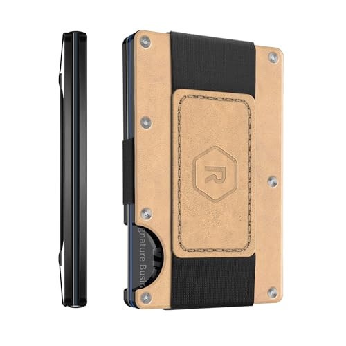 The Ridge Wallet For Men, Leather Card Wallet For Men With Cash Strap- Minimalist Aesthetics, Holds up to 12 Cards, RFID Safe, Blocks Chip Readers (Natural Tan) | Amazon (US)