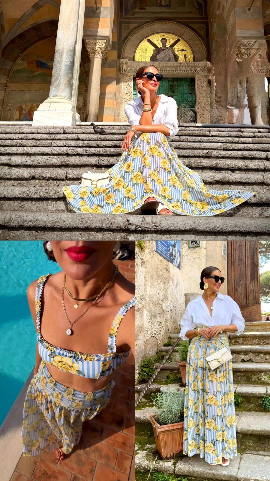 Size s in bikini top, bottom and skirt. Size L in button down. 

#LTKSwim #LTKOver40 #LTKMothersDay