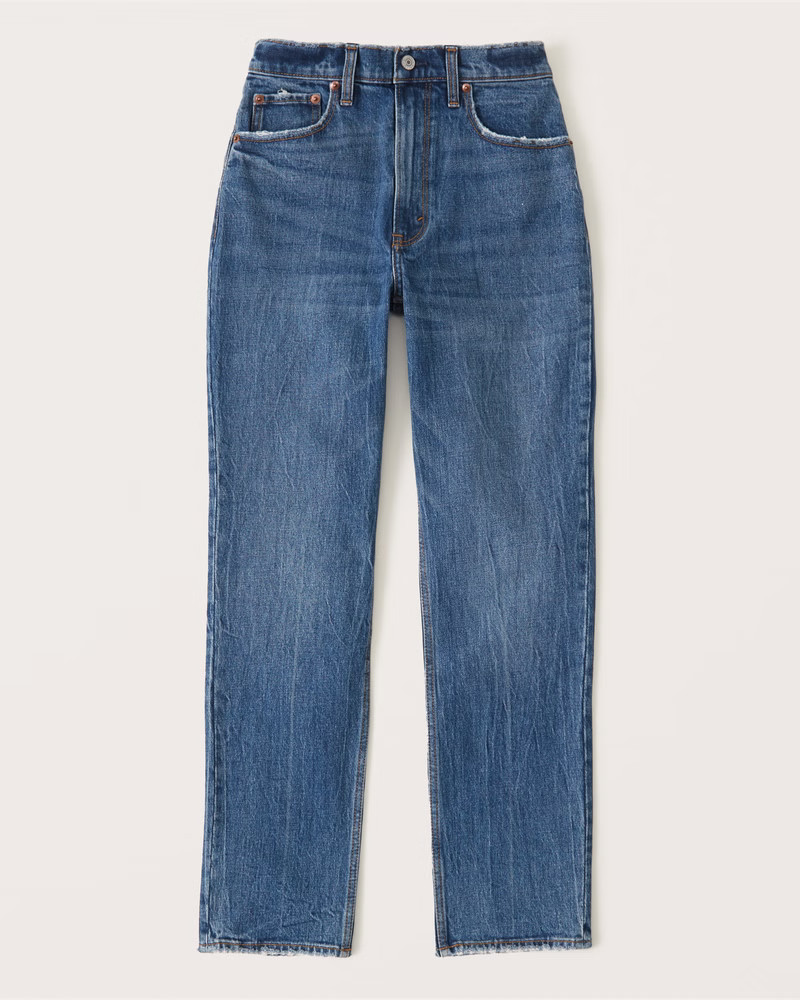 Curve Love 90s Ultra High Rise Straight Jeans | Abercrombie & Fitch (US)