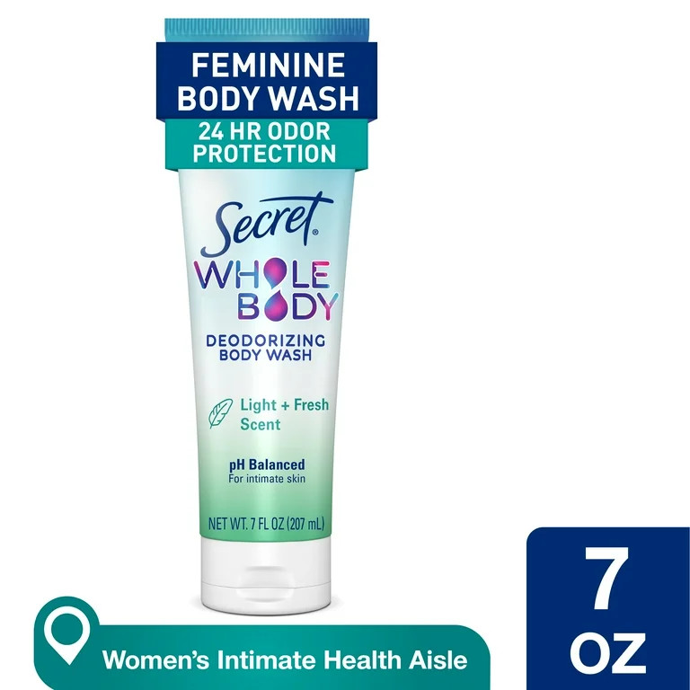 Secret Feminine Wash 24 HR Deodorizing Body Wash for Women, Light & Fresh, 7oz | Walmart (US)