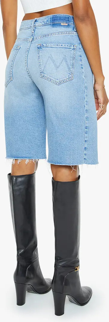 MOTHER The Half-Pipe Frayed Hem Denim Bermuda Shorts | Nordstrom | Nordstrom