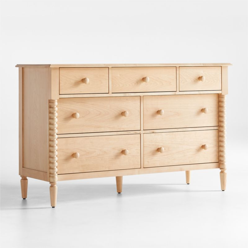 Jenny Lind Maple Wood Spindle 7-Drawer Wide Kids Dresser + Reviews | Crate & Kids | Crate & Barrel