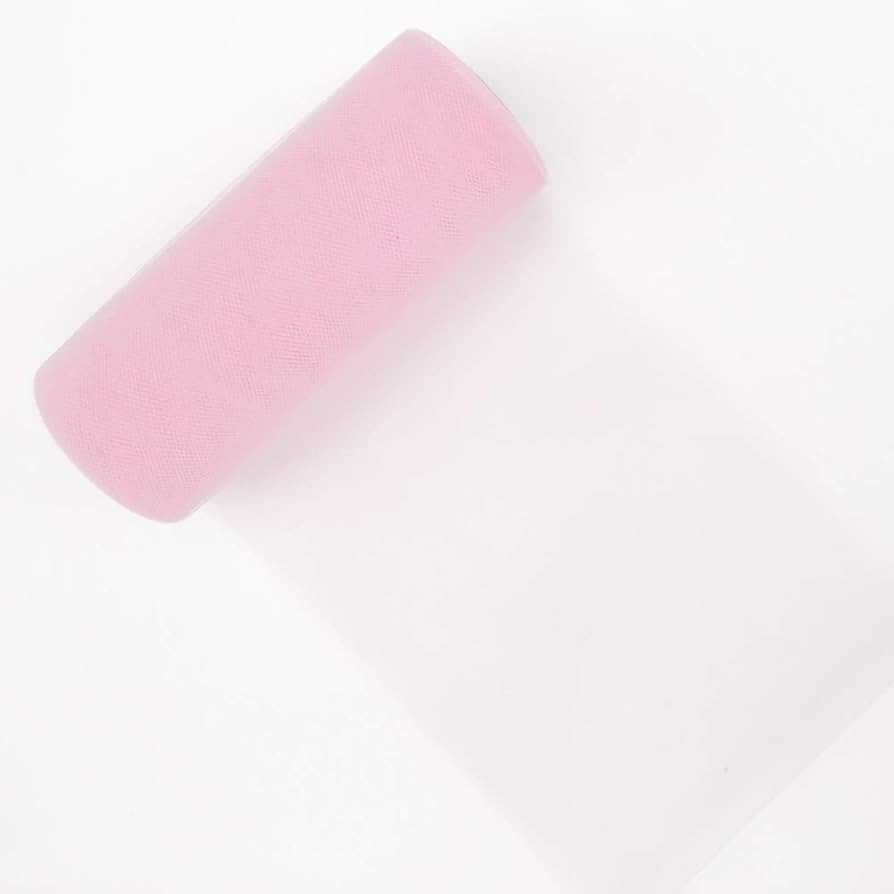 Creative Ideas Tulle Fabric Roll 6" by 25 yd (75'), 29 Colors Available, Pink | Amazon (US)