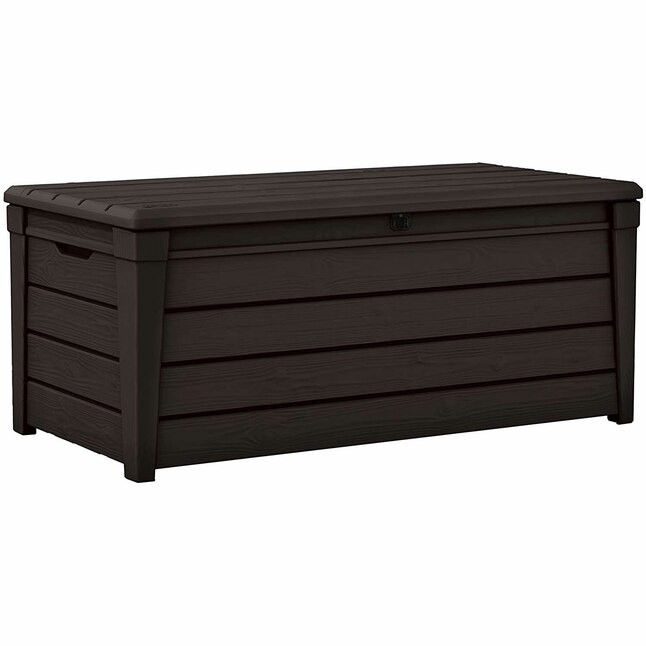 Keter 57-in L x 27.5-in 120-Gallons Brown Plastic Deck Box | Lowe's