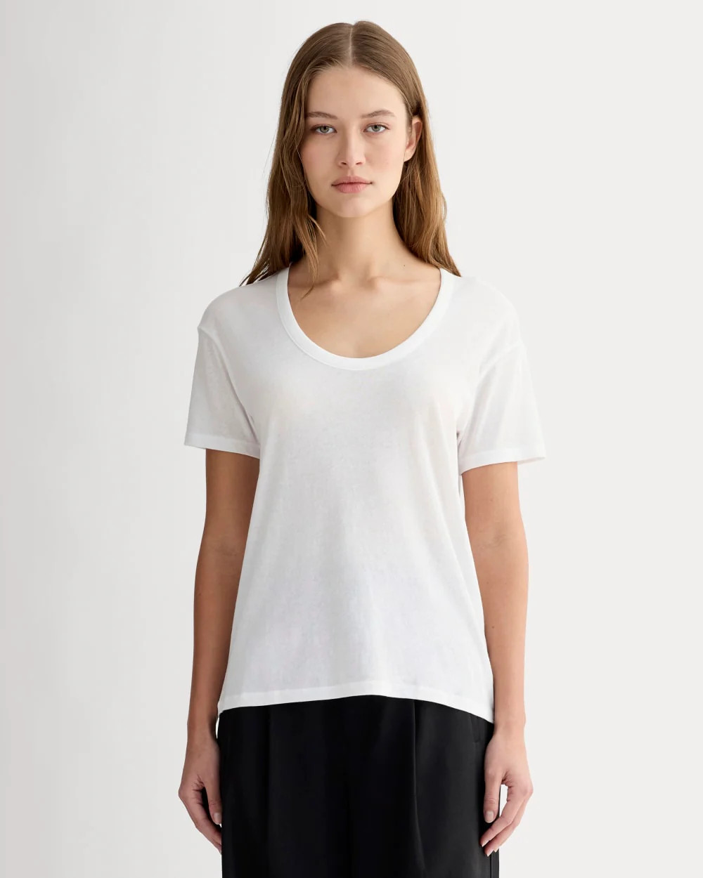 Everlane Air Scoop-Neck Tee | White | XXL | Cotton | Everlane