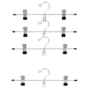 Chrome Metal Add-On Skirt/Pant Hangers Pkg/4 | The Container Store