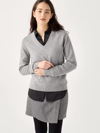 Women's Cashmere Sweater V-Neck Gray 2XL UNIQLO US | UNIQLO (US)