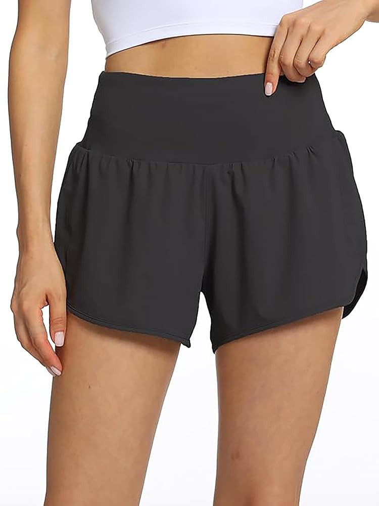 Rrosseyz Running Shorts for Women with Liner High Waisted Lightweight Athletic Shorts with Pocket... | Amazon (US)