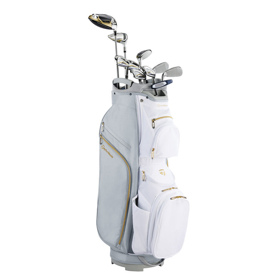 TaylorMade Kalea Gold Package Set (White/Grey Cart Bag) | TaylorMade Golf