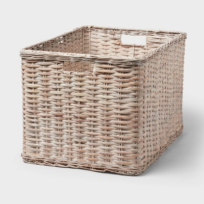 Woven Rattan Crate White Washed - Brightroom™ | Target