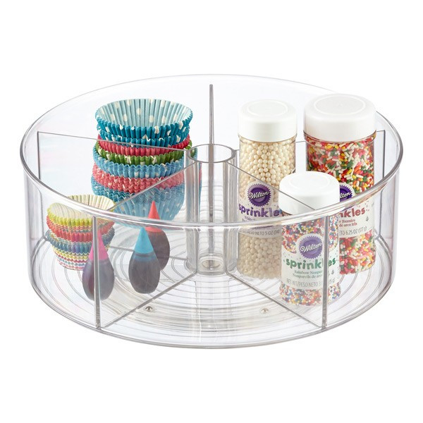 Linus 9" Divided Turntable Clear | The Container Store