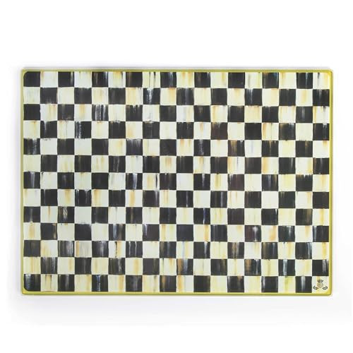 MACKENZIE-CHILDS Tempered Glass Cutting Board, Large Countertop Cutting Board, Black-and-White Courtly Check | Amazon (US)