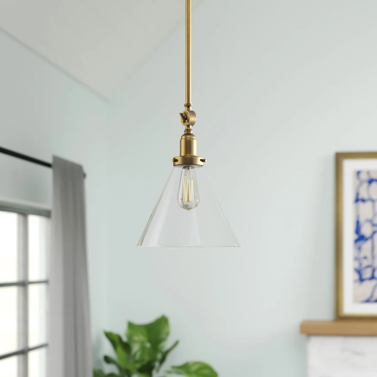 Catalina 1-Light Dimmable Hand Blown Glass Cone Pendant | Joss & Main
