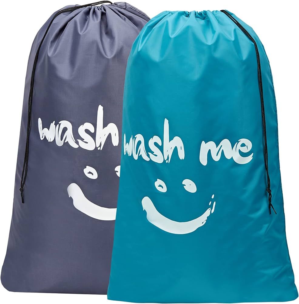 HOMEST 2 Pack XL Wash Me Travel Laundry Bag, Dirty Clothes Organizer, Large Enough to Hold 4 Load... | Amazon (US)