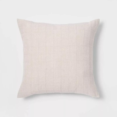 Oversized Woven Washed Windowpane Square Throw Pillow | eBay US