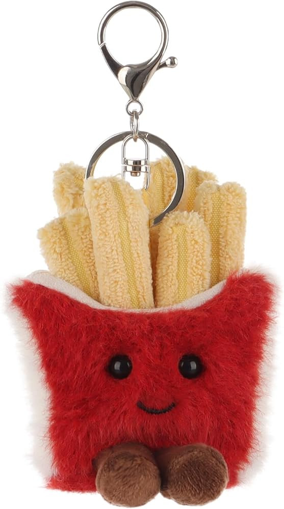 Apricot Lamb Fresh French Fries Cute Keychain, Soft Stuffed Plush Keychain Toys for Kids’ Backp... | Amazon (US)
