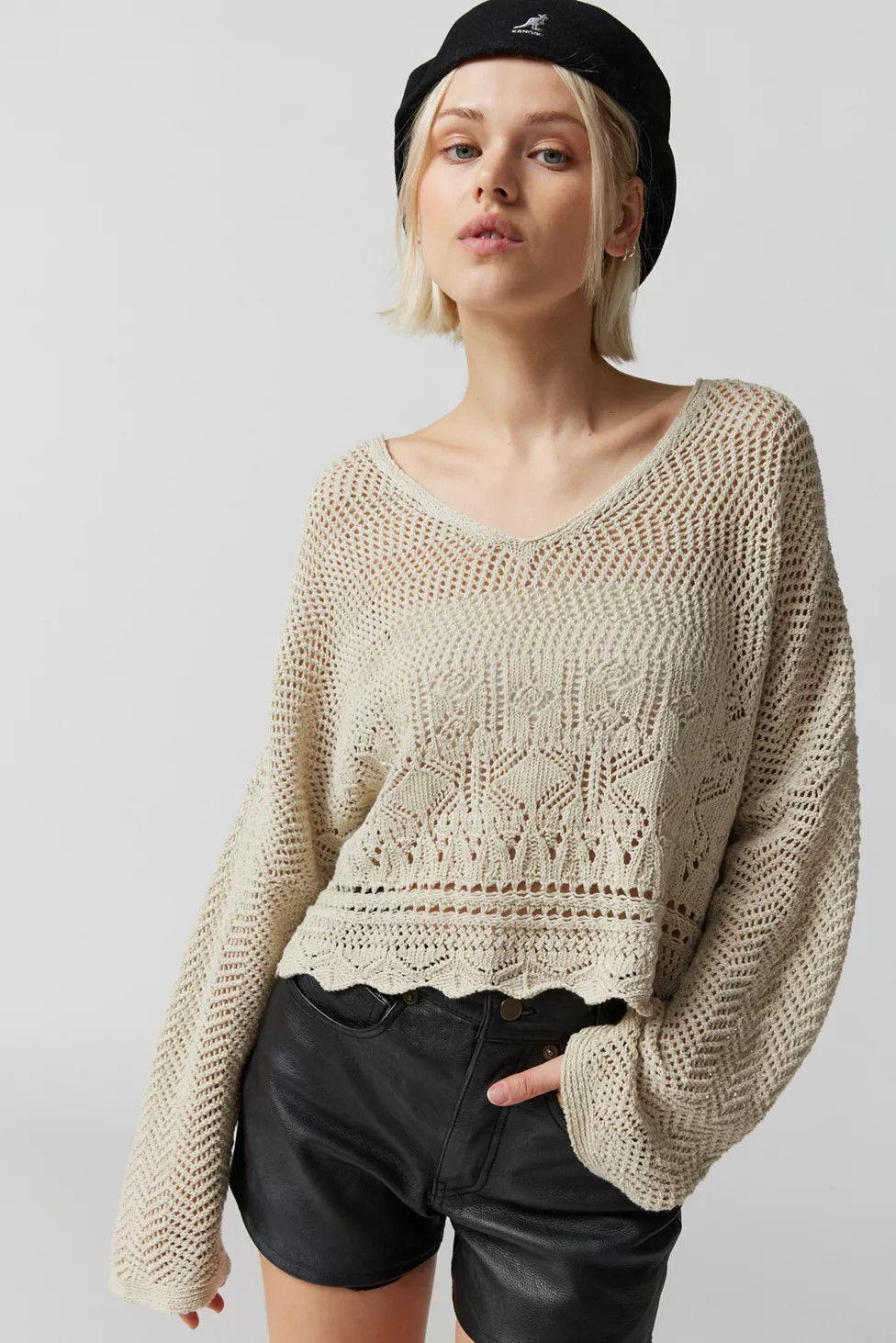 UO Open-Knit Pullover Sweater | Urban Outfitters (US and RoW)