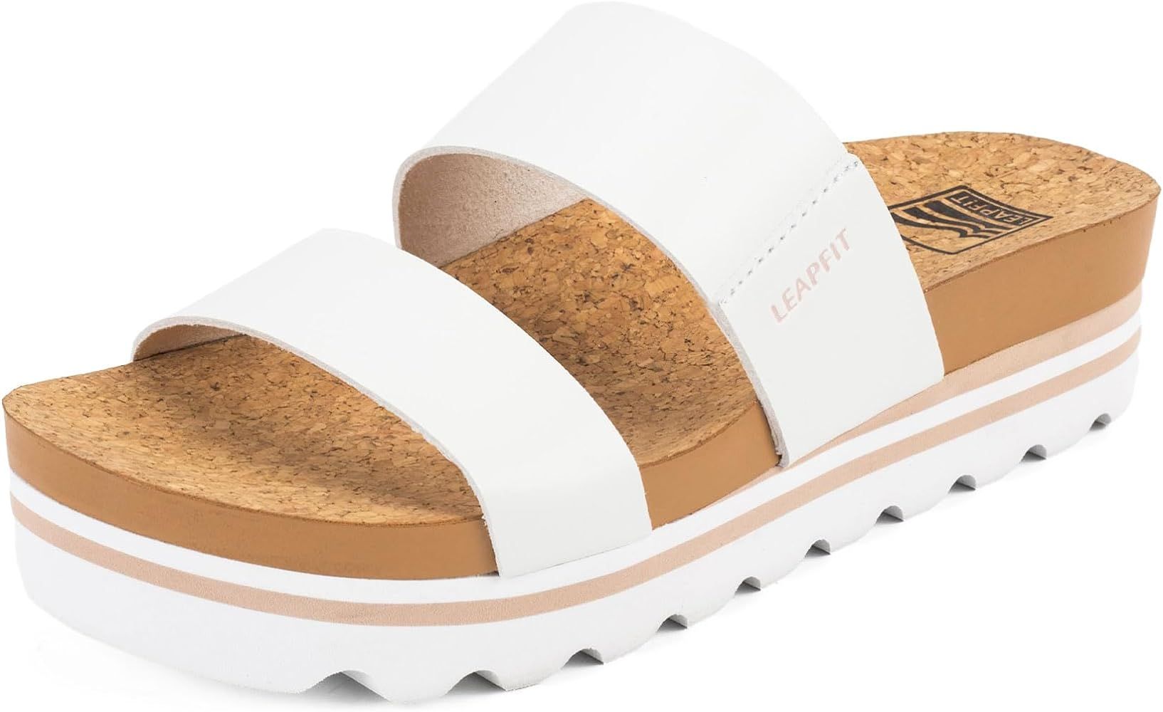 Flatform Platform Sandals Women Arch Support Beach Slides Orthotic Summer Causal Cork Footbed Adj... | Amazon (US)