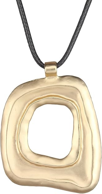 Boho Necklaces for Women Chunky Circle Necklace Layered Boho Circle Leather Choker Necklace Long ... | Amazon (US)