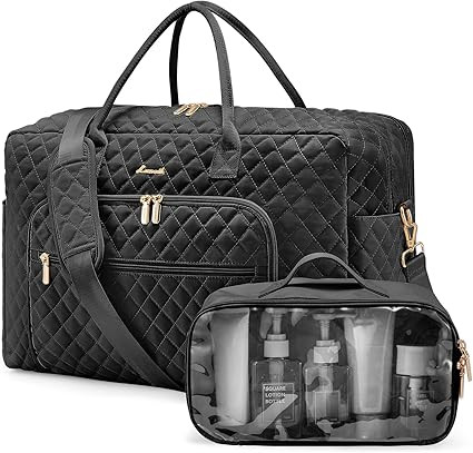 LOVEVOOK Travel Duffle Bag, Weekender Bag for Women with Toiletry Bag Carry on Overnight Bag with... | Amazon (US)