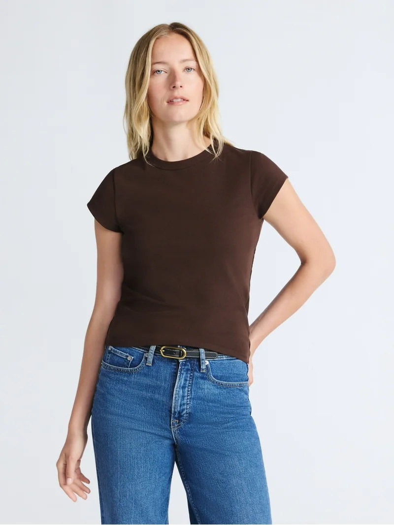Free Assembly Women's and Women's Plus Cap Sleeve Tee, Sizes XS-4X | Walmart (US)