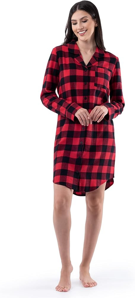 Fruit of the Loom Women's Flannel Sleep Shirt | Amazon (US)