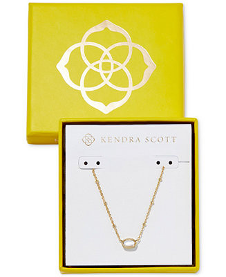 Kendra Scott Boxed Mini Elisa Gold-Tone Pendant Necklace, 15" + 4" extender - Macy's | Macy's