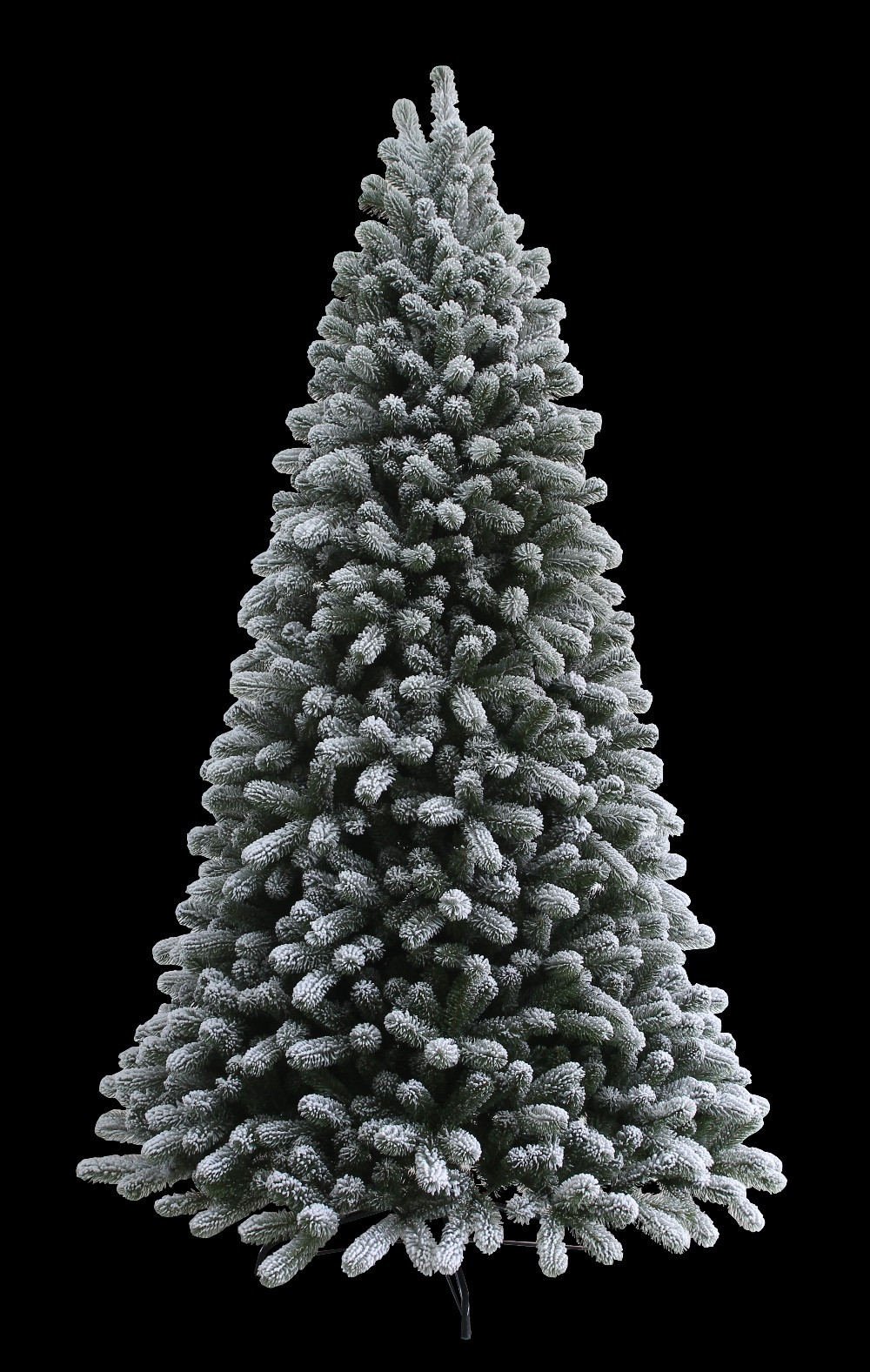 7.5' King Flock® Artificial Christmas Tree with 800 Warm White LED Lights | King of Christmas