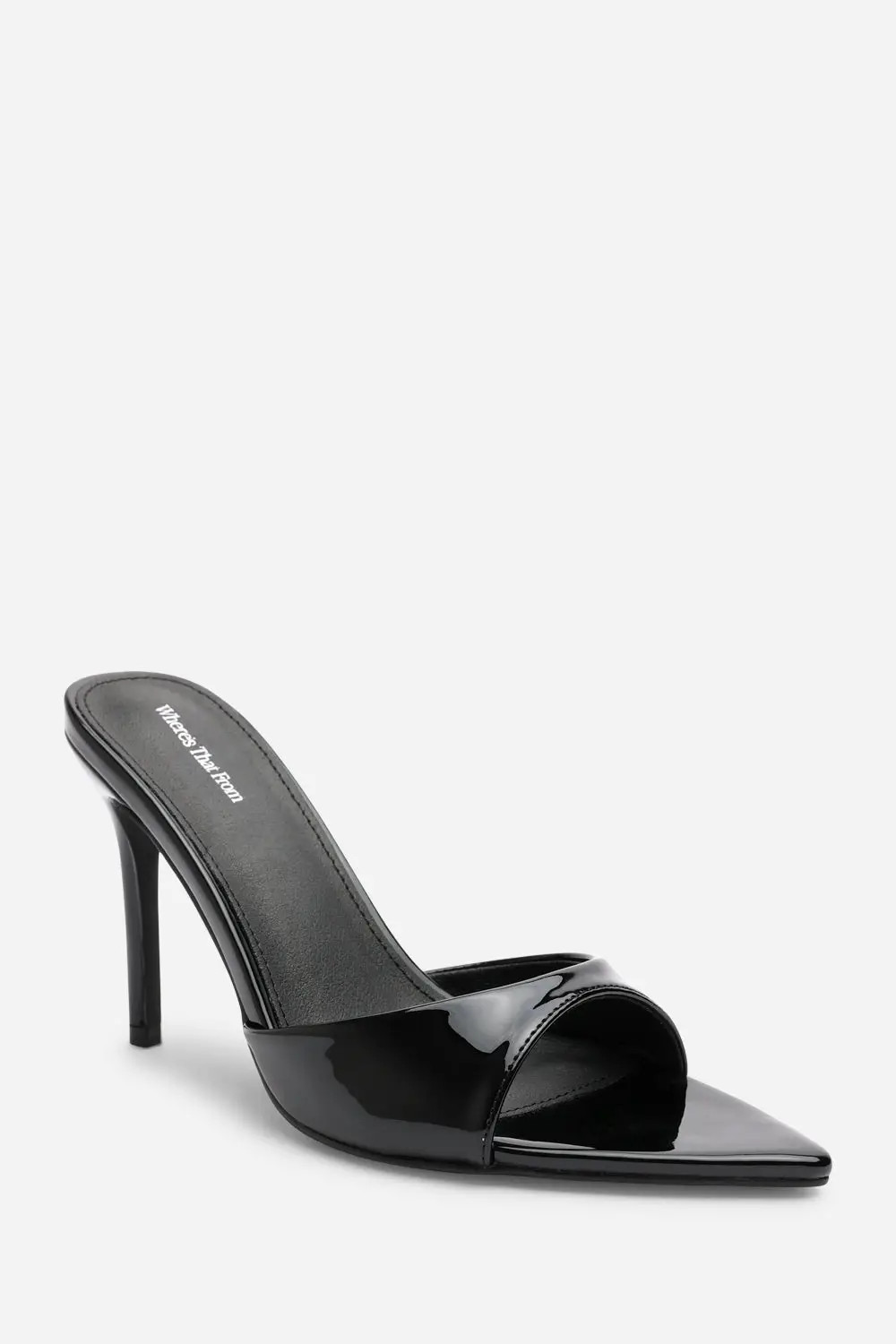 Black Where's That From 'Tasha' Suede Open Toe Stiletto Mules | Boohoo | Boohoo.com (UK & IE)