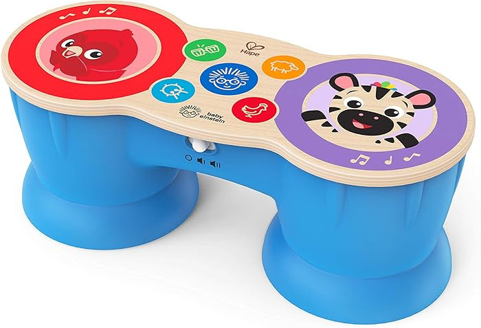 Baby Einstein Upbeat Tunes Magic Touch Wooden Drum​ Musical Toy, Ages 6 Months + | Amazon (US)