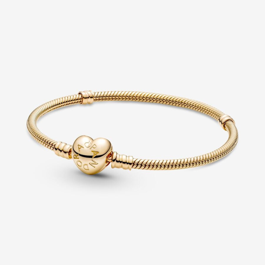Pandora Moments Heart Clasp Snake Chain Bracelet | Pandora (US)