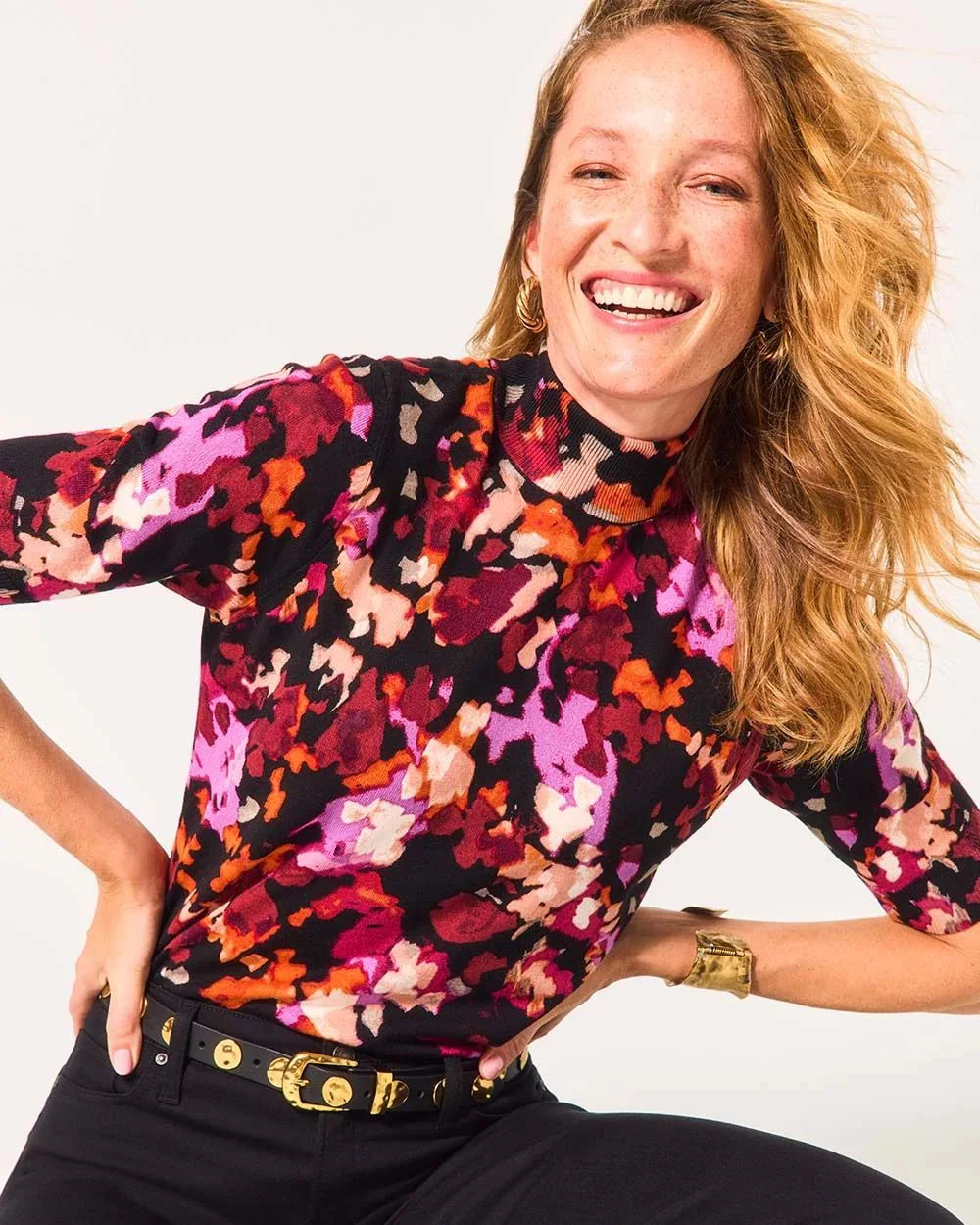 Ella Mockneck Painterly Pullover Sweater | Chico's