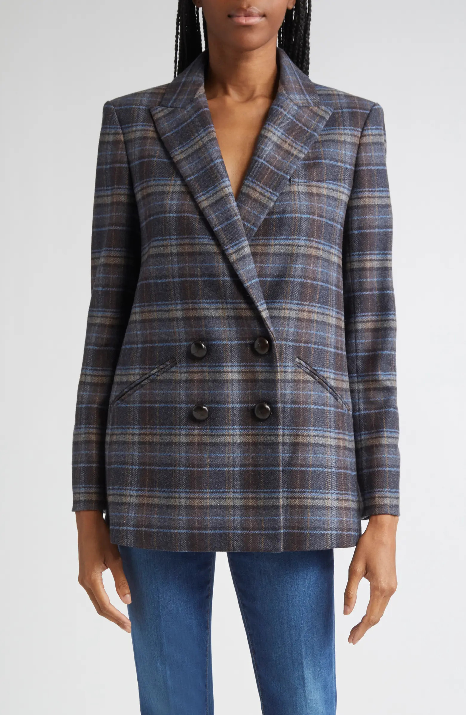 Oria Plaid Wool Blend Dickey Jacket | Nordstrom