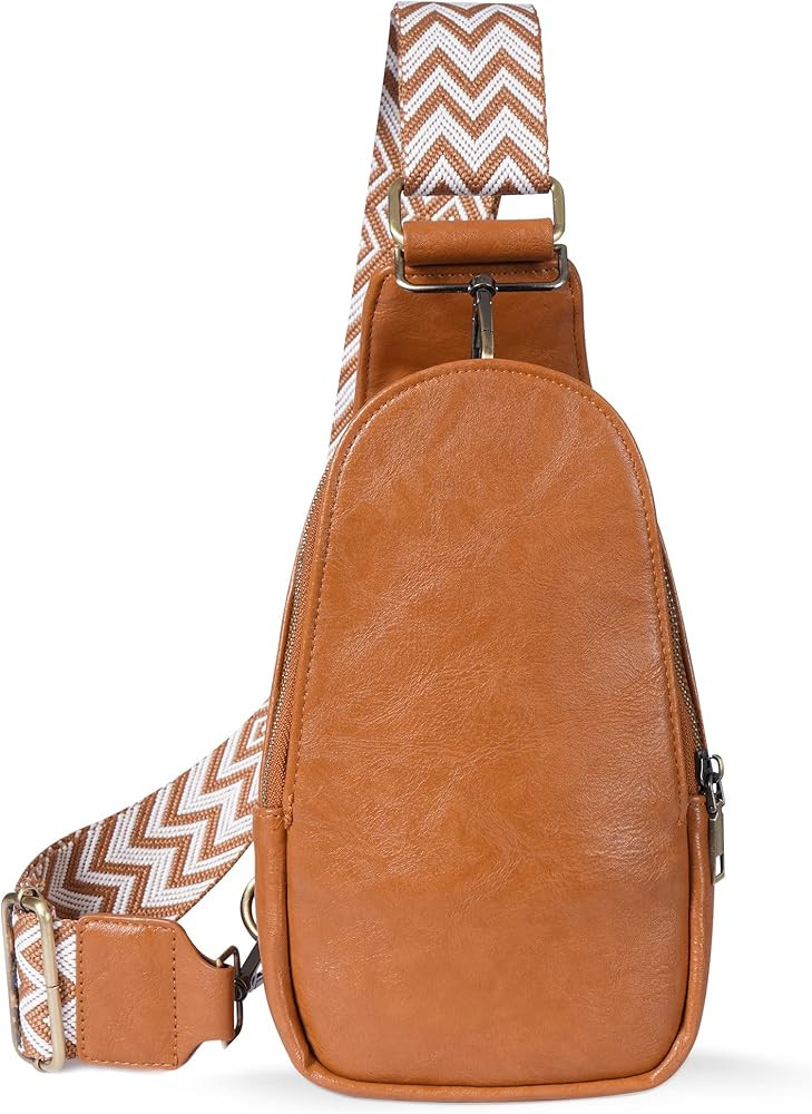 KFXFENQ Sling Bag for Women PU Leather Sling Bag Small Crossbody Sling Backpack Multipurpose Chest B | Amazon (US)