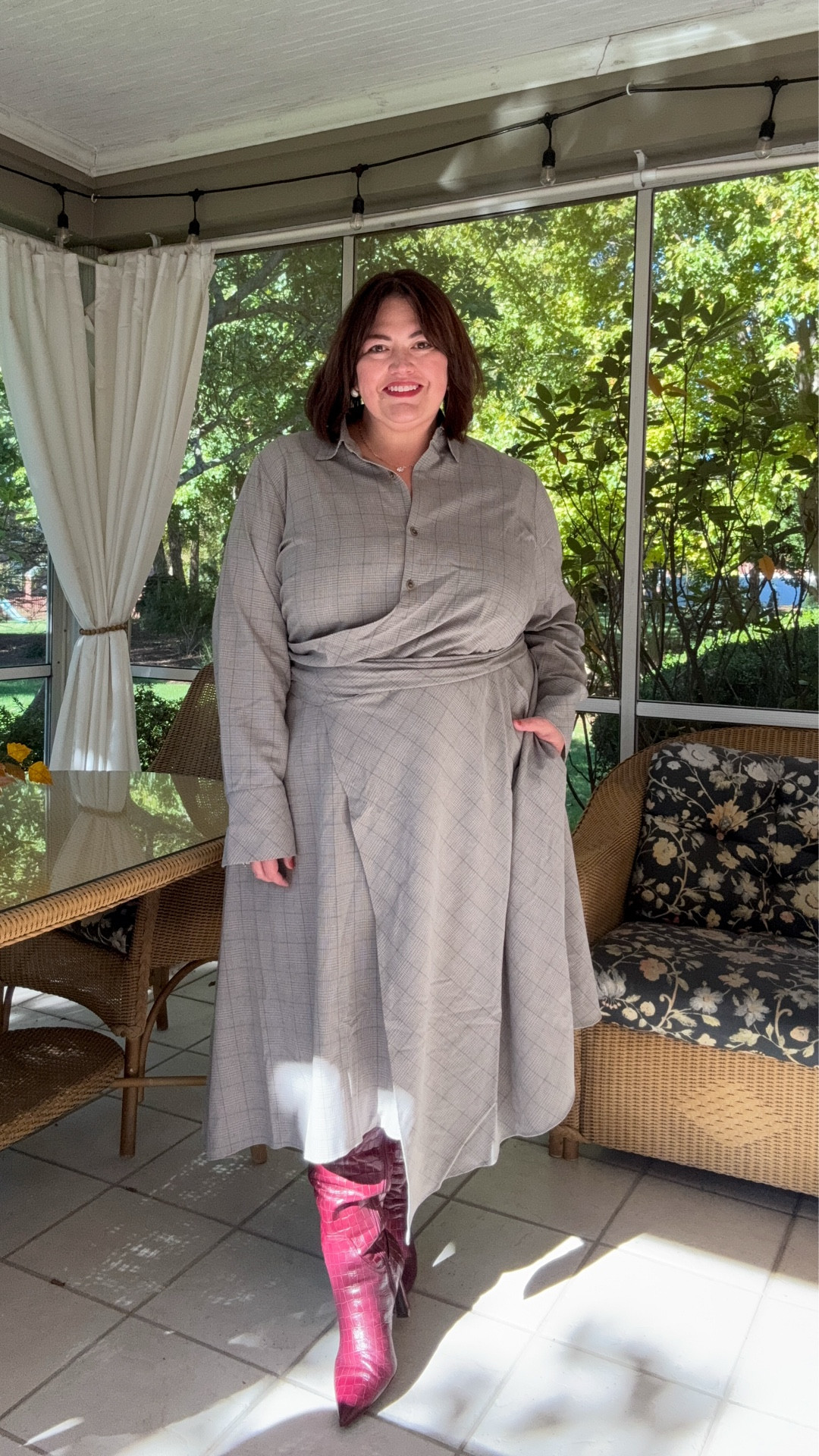 Wore this outfit to work today and got so many compliments! People are so nice. But also, this plus size dress and wide calf boots are a great combo! 

#LTKOver40 #LTKPlusSize