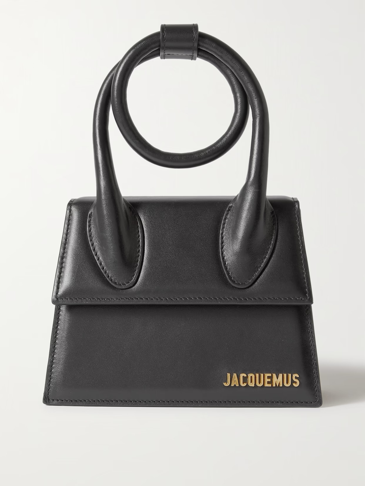 Jacquemus - The Chiquito Noeud Leather Shoulder Bag - Black | NET-A-PORTER (US)