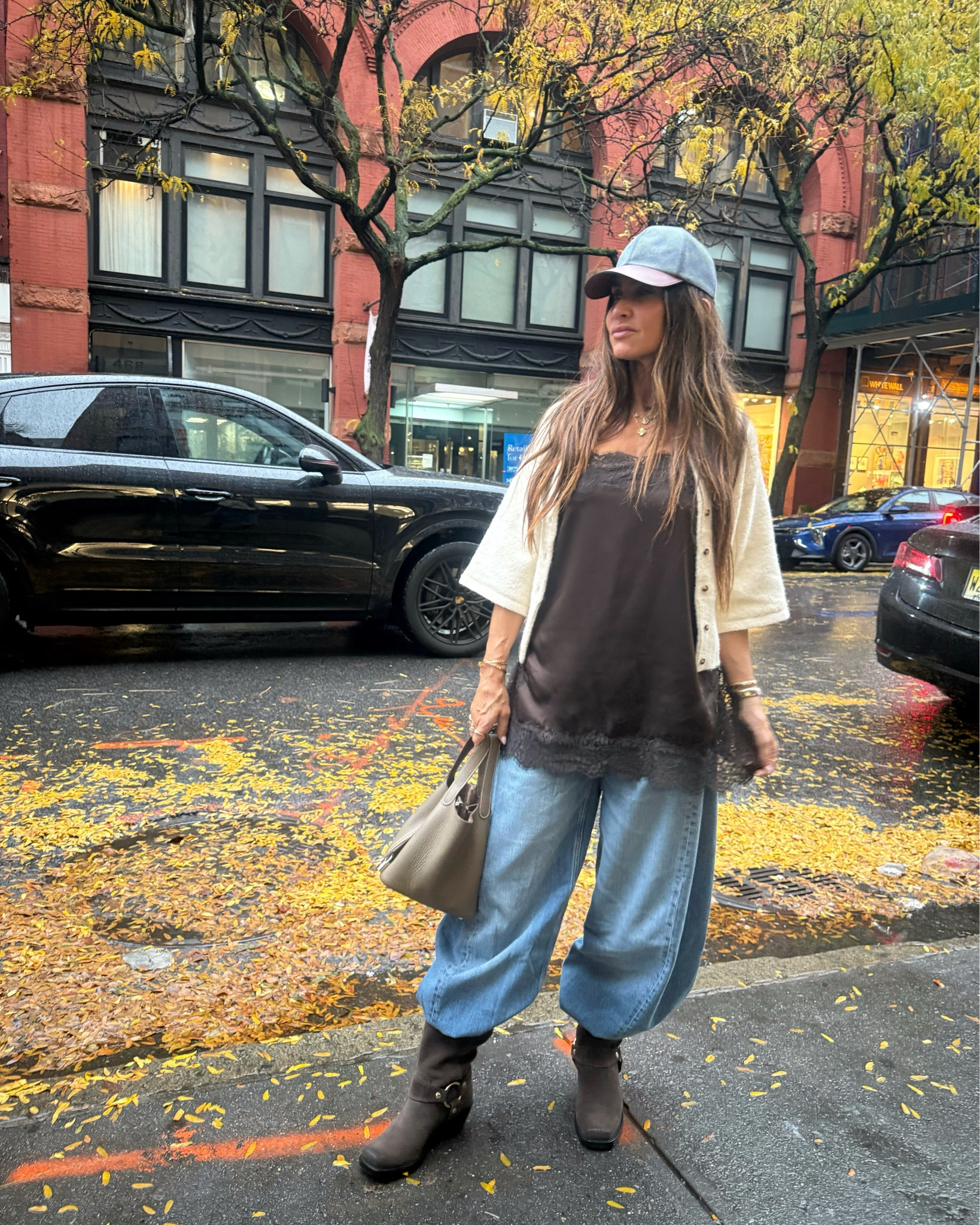Obsessing on these high waist barrel jeans! 
They look great styled both ways- loose and over the shoe or tucked in for that ultimate balloon vibe. 

This was also the “dress” underpinning from the check outfit. It’s great as a longer layer. Linking two affordable handbag options that give you the same look & vibe as mine. 

#ltkstyletip 

#LTKStyleTip #LTKootd #LTKFindsUnder100