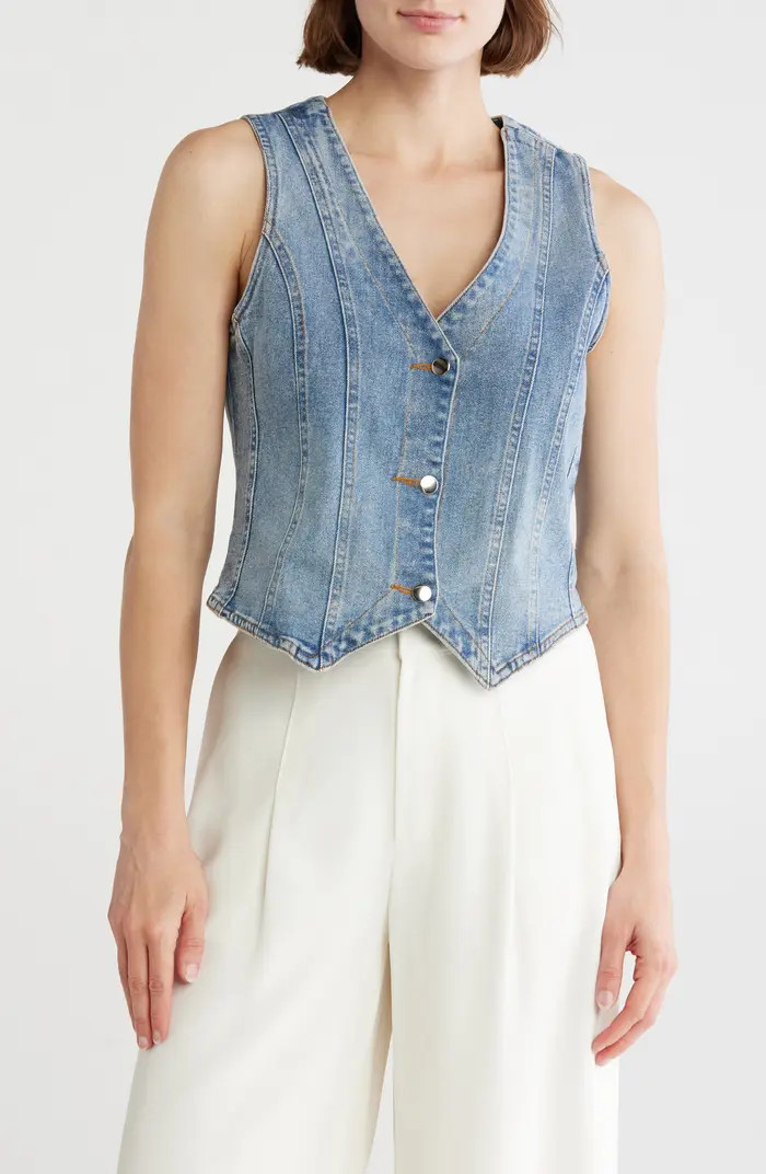 Vigoss Seamed Denim Vest | Nordstromrack | Nordstrom Rack