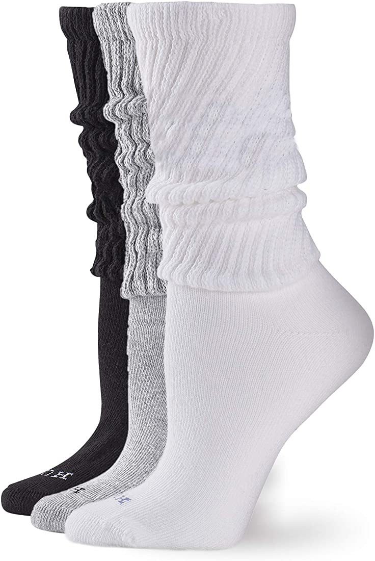 HUE Women's Slouch Socks, 3 Pack - Size 4-10 - Ladies Thick Soft Warm Cotton Socks | Amazon (US)