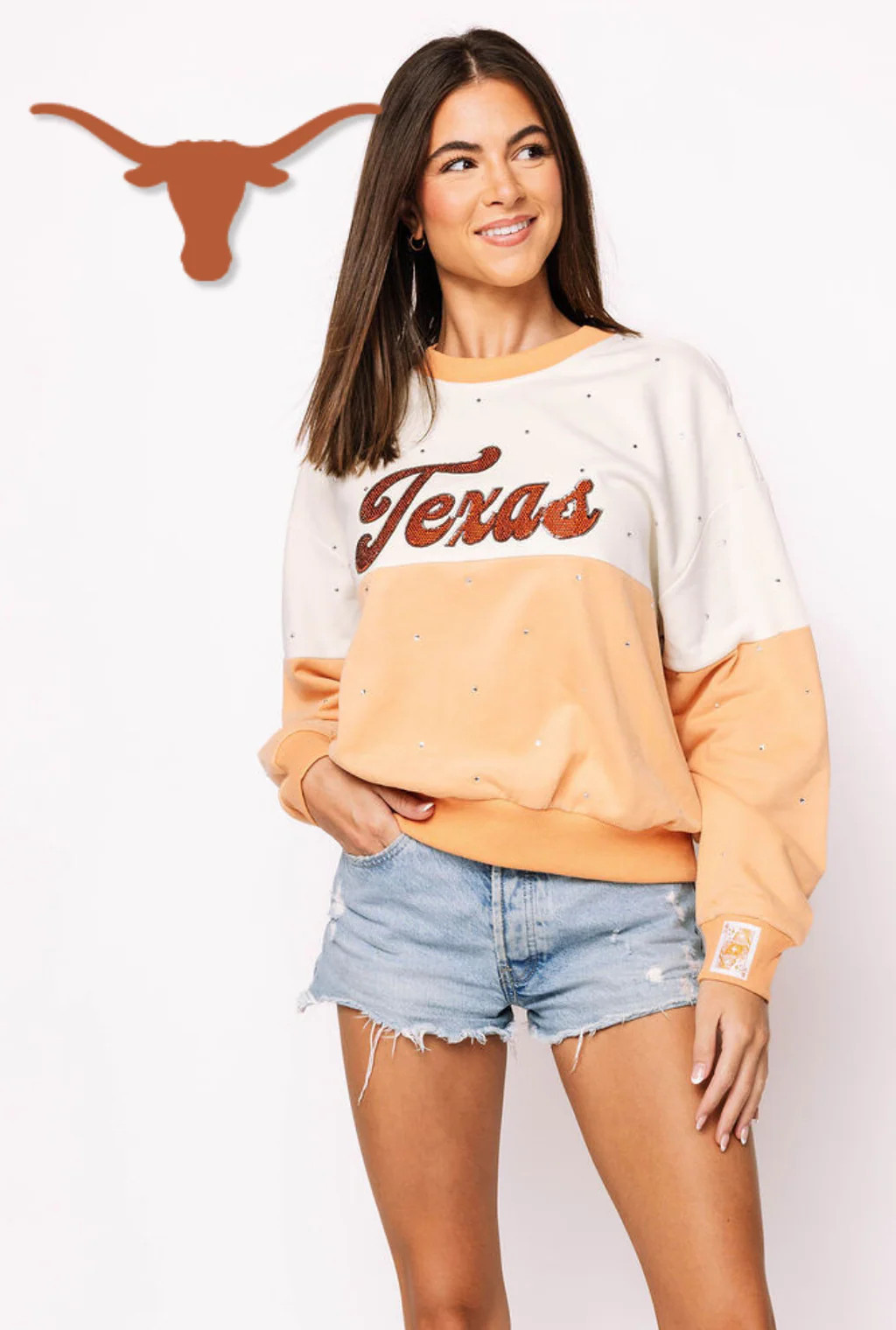 Licensed Texas Pastel Two Tone Sweatshirt | Queen of Sparkles