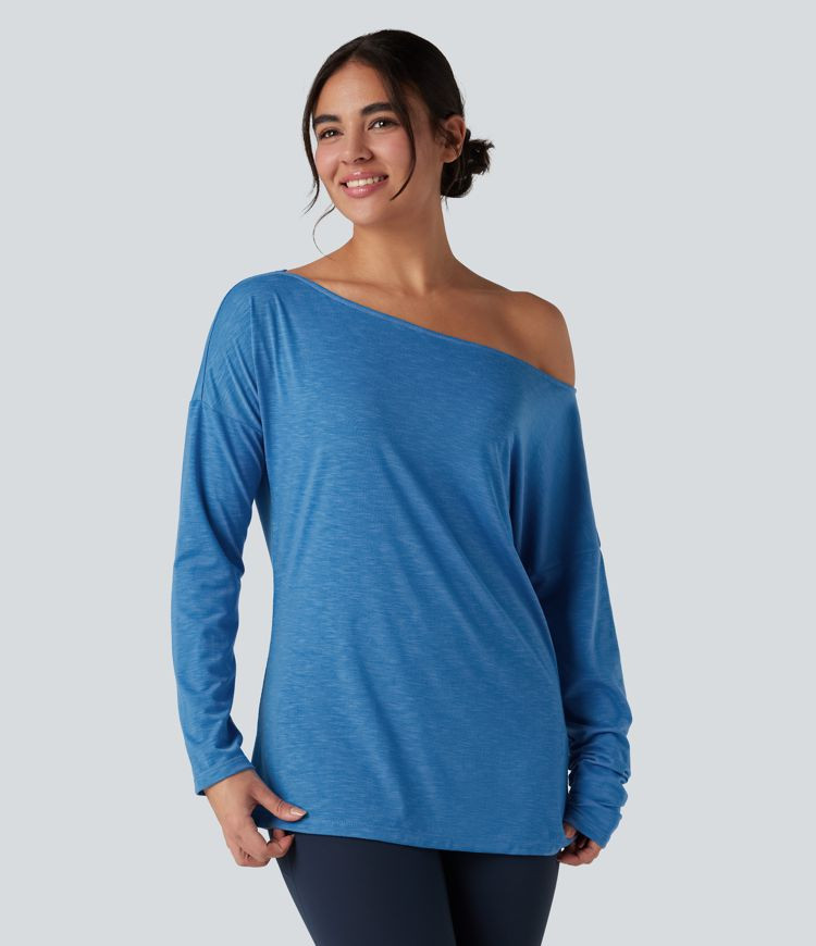 Women’s Scoop Neck Long Sleeve Workout Sports Top - Halara | HALARA