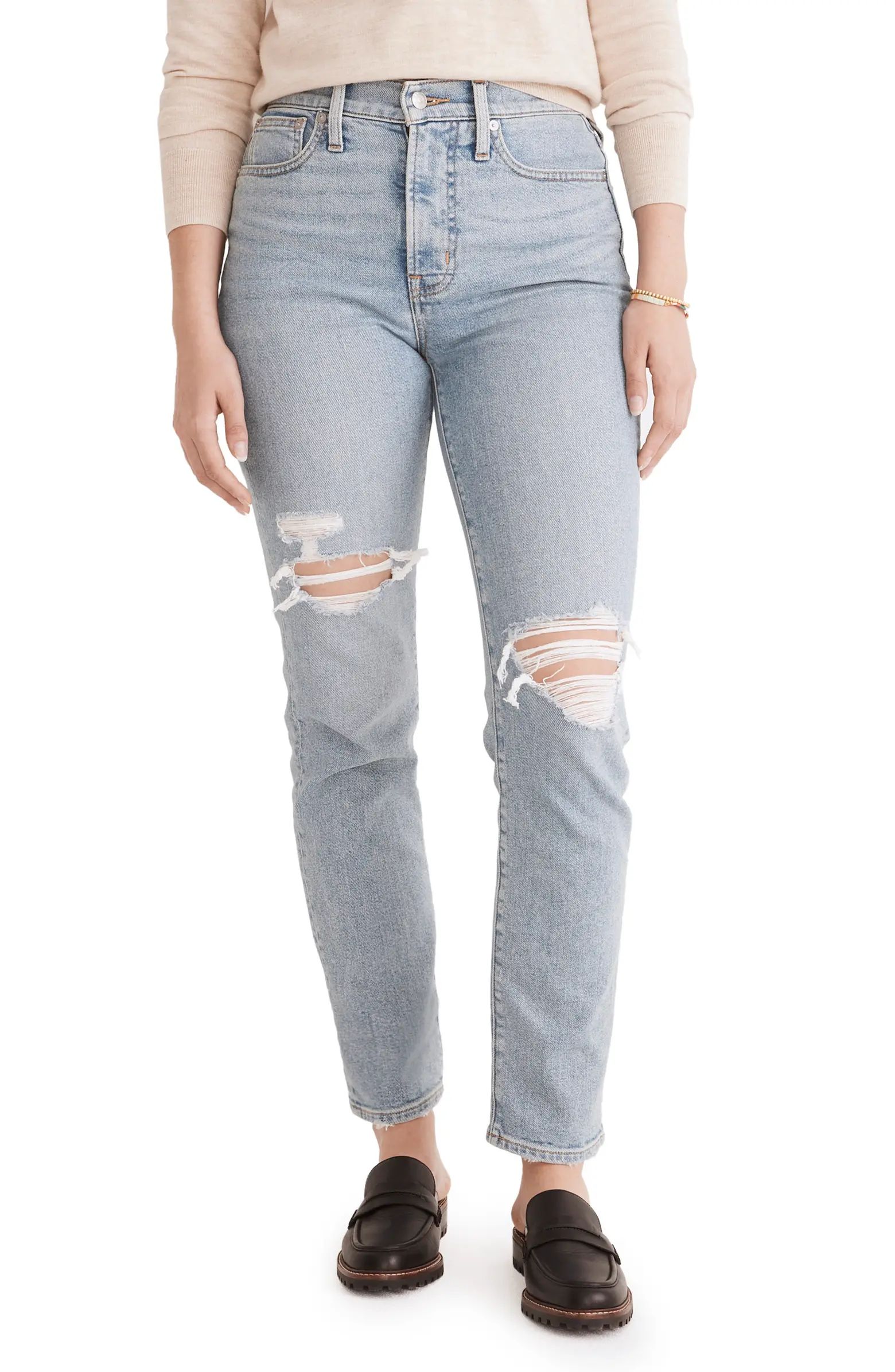 Madewell The Perfect High Waist Ripped Jeans | Nordstrom | Nordstrom