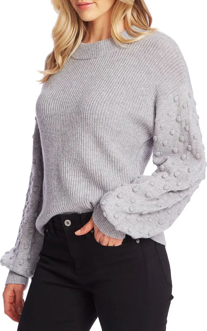 Puff Sleeve Bobble Ribbed Sweater | Nordstrom