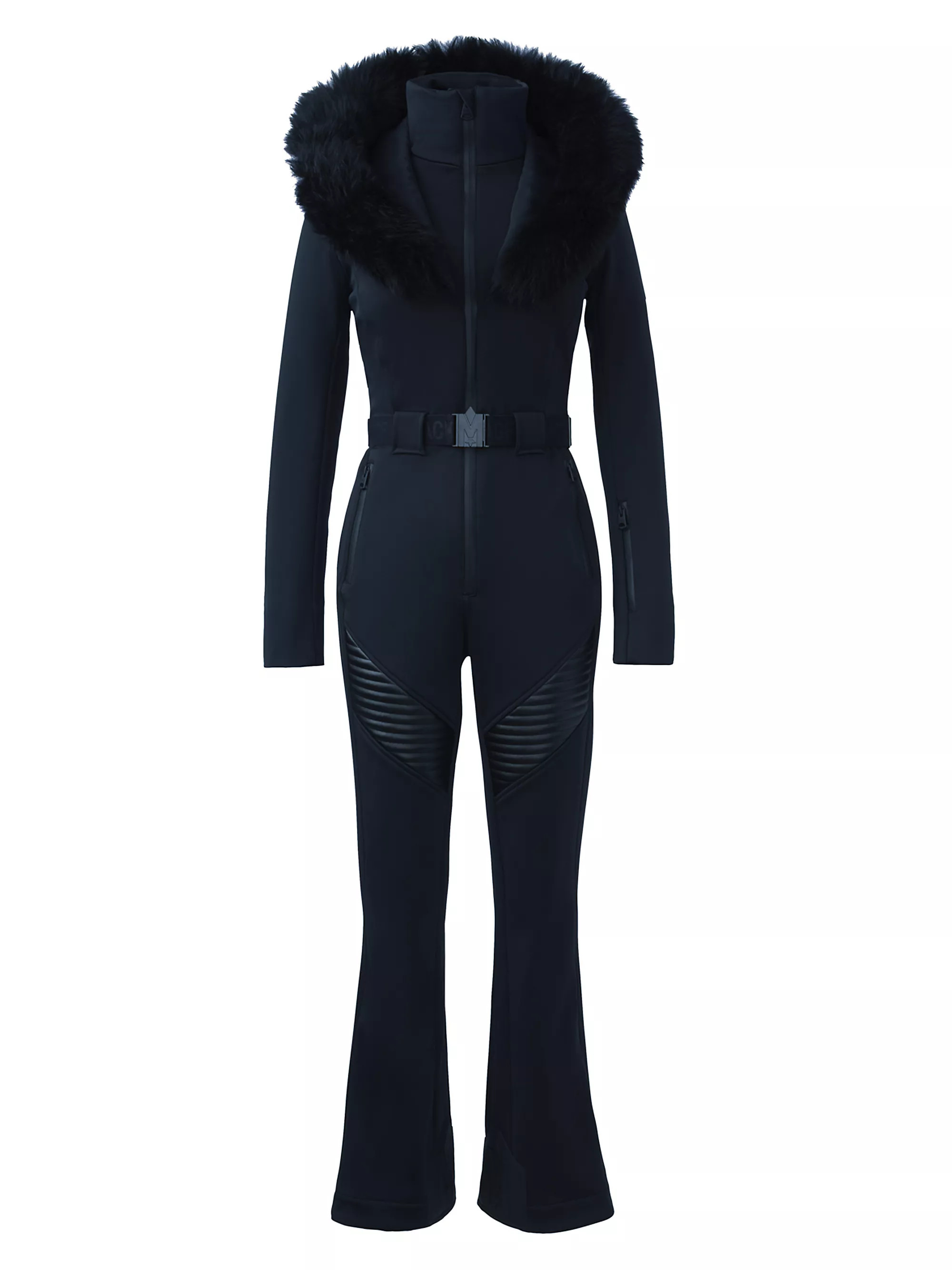 Elle Belted Shearling-Trimmed Shell Ski Suit | Saks Fifth Avenue