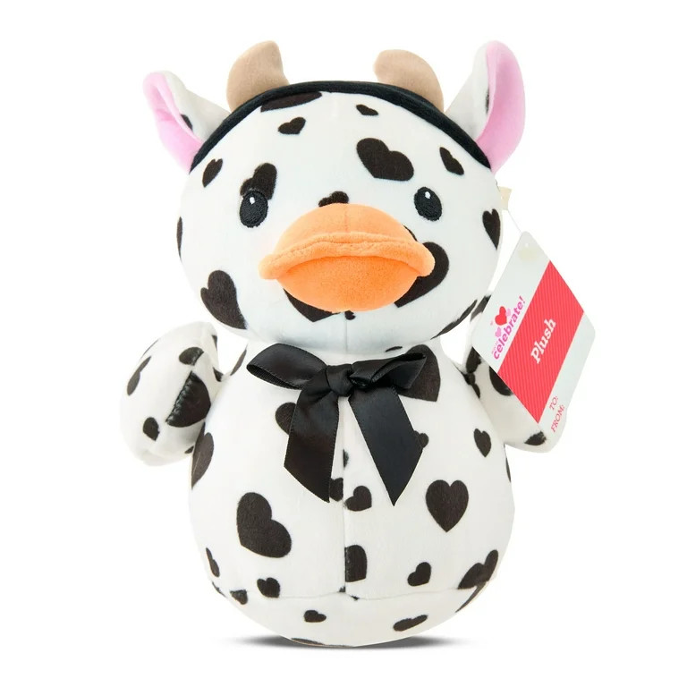 Cow Duck Plush, Black and White, 7", Valentine's Day by Way To Celebrate | Walmart (US)